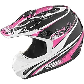 GMAX GM46X Women's Dirt Bike Motorcycle Helmet - Color: Future Pink/Black/White, Size: Small