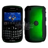Black/Dark Green Hard Robotic Rubber Feel Case for BlackBerry Curve 8520/8530