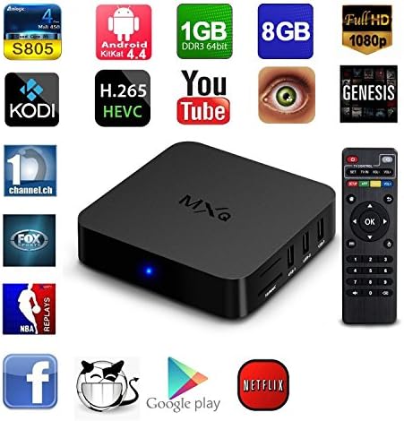 MXQ Android Smart tv box Amlogic S805 Quad Core Google TV Android 4.4 1gb RAM 8gb 1080P HD Flash Kodi Pre installed Support H.265 Wifi Streaming Media Player
