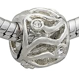 Openwork Pattern April Birthstone European Beads - Pandora Bead & Bracelet Compatible