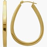 Large 10 Karat Yellow Gold Hoop Style Earrings