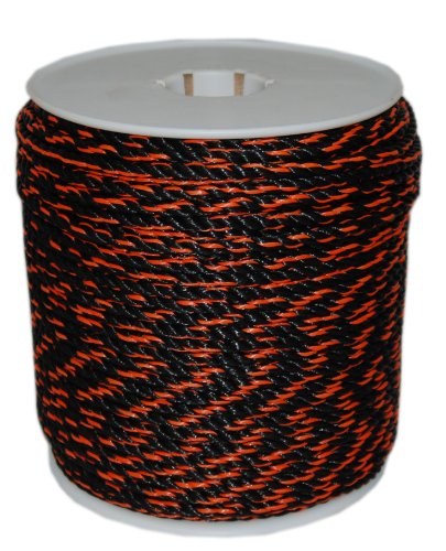 T.W . Evans Cordage 80-026OB 3/8-Inch by 600-Feet California Truck Rope, Black and Orange