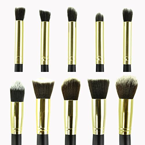 Professional Makeup Cosmetic Gold Brushes Set 10PCS Face Eyeshadow Nose Kit