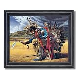 Native American Indian Rain Dancer Home Decor Wall Picture Framed Art Print