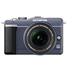 Olympus PEN E-PL1 12.3MP Live MOS Micro Four Thirds Interchangeable Lens Digital Camera with 14-42mm f/3.5-5.6 Zuiko Digital Zoom Lens (Slate Blue)