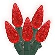 Set of 35 LED Red C6 Christmas Lights - Green Wire