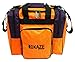 KAZE SPORTS Deluxe Bowling Bag for Single Ball - Tote Bag with Two Side Pockets (Orange Purple)