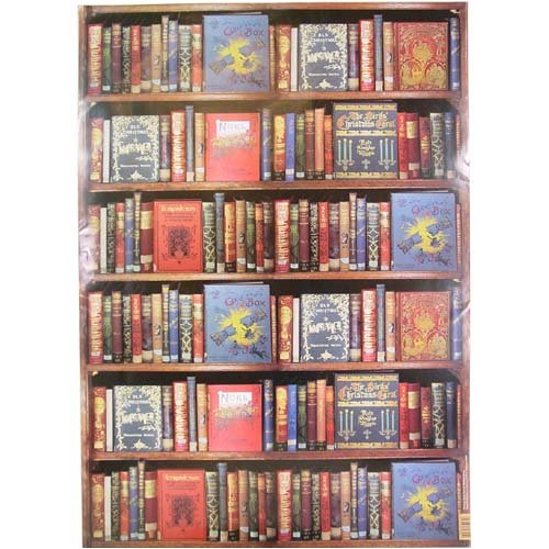 Christmas Books Bodleian Library Poster Decoupage Gift Wrap 20 x 28 ", Three