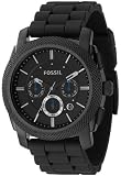 Buy Fossil Men’s FS4487 Black Silicone Bracelet Black Analog Dial Chronograph Watch Chronograph Watches For Men