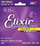 Elixir&reg; Strings Acoustic 80/20 Bronze Guitar Strings with POLYWEB&reg; Coating, Extra Light (.010-.047)