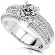 1-5/8ct TW Round & Princess Diamond Engagement Ring in 14kt Gold (Size 6.5)