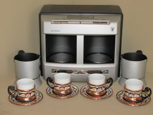 Turkish Coffee Machine with Water Reservior (Serves 4 People)<br />220V only, Needs a 110V-220V (min 1500W) converter to work on US outlets. Do not plug in directly to a US outlet.