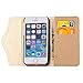 iPhone 5 Case, iPhone 5S Case, Welity White/Beige Color Zipper Purse with Pirate Hook Wallet Leather Case Cover With Credit Card Slots & Money Holders for Apple iPhone 5/5S/5G and one gift