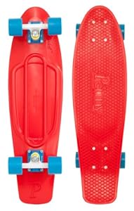 Penny Nickel Complete Skateboard, 27-Inch, Red/White/Cyan