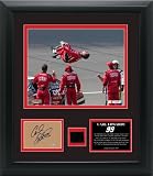 Carl Edwards Framed 8x10 2007 Michigan Photo w/ Autographed Card and Tire