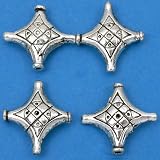 Bali Diamond Beads Antique Silver Plate 22.5mm Approx 3