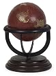 9" Classical Burgundy Desk Globe with Mango Wood Frame