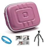 Purple Durable Compact Digital Camera Carrying Case with Dual Zippered Open ....