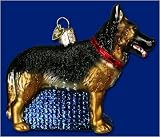 Old World Christmas German Shepherd Glass Ornament #12212