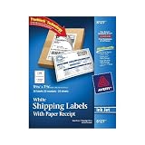 Avery Inkjet Shipping Labels with Paper Receipts, 5.5 x 8.5 Inch, White, Pack of 25 Labels with 25 Receipts (8127)