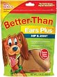 Better Than, Ears Plus Hip&Joint Premium Dog Treats, Peanut Butter Flavor, 6-Count Pouch (Pack of 7)