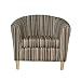 Stripe Fabric Tub Chair-Chocolate