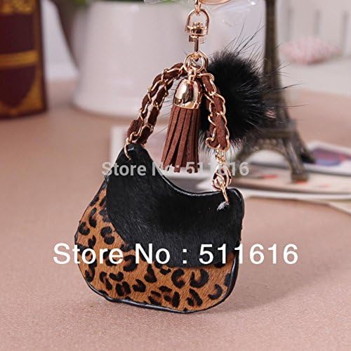 Diamond Perfume Bling Beauty New Luxury Horse Fur And Mink Fur Ball Handbag Keychain For Women Bag Charm Pendant Fashion Car Key Chain Ring