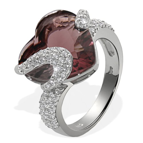 Goldmaid Damen-Ring 925 Sterlingsilber 1 turmalinfarbener 64 weisse Zirkonia Herz Gr. 54 F Preisvergleich