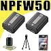 Two NPFW50 Lithium Ion Replacement Batteries for Sony SLTA55V SLTA35 SLTA33 NEX5 NEX3 Alpha Digital SLR Camera DavisMAX Bundle