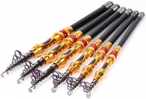 Carbon Portable Telescopic Fishing Rod Spinning Fish Hand Fishing Tackle Sea Rod 1.8m 2.1m 2.4m 2.7m 3.0m 3.6m - Yellow