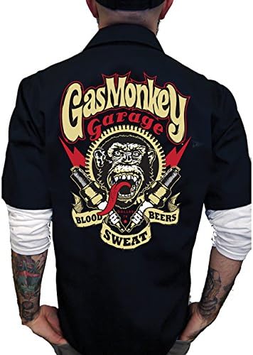 Gas Monkey Garage Workwear Shirt Automotive Style Shop Mechanic