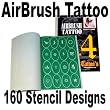 ABD TAT-SET4 AIRBRUSH TATTOO STENCILS SET 4 REUSEABLE TATTOO TEMPLATE SET