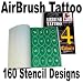 ABD TAT-SET4 AIRBRUSH TATTOO STENCILS SET 4 REUSEABLE TATTOO TEMPLATE SET