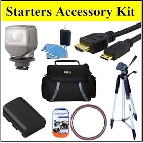 Starters Accessory Kit For Sony HDR-XR260V Handycam Camcorder - Includes UV Filter + Replacement NP-FV50 Battery + Video Light + Deluxe Case + 50 Tripod + Mini HDMI Cable & Much More!!