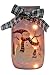 Lighted Christmas Holiday Jar Hand Painted Snowman Frosted Glass Jar with Rice Lights Inside