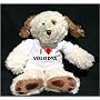 Plush Dog (Dog Tired) toy with I Love Volodya