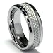 8MM Men\'s Tungsten Carbide Ring with White Carbon Fiber Inaly sizes 7 to 13