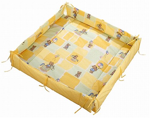 ALVI - Laufgittereinlage Patchwork gelb fuer Laufgitter 100 x 100 cm