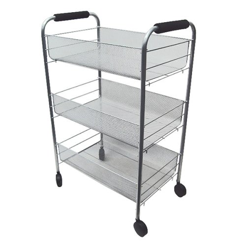 Kitchen: 3 Basket Storage Cart   Silvertone