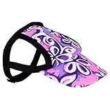 PlayaPup Sun Protective Dog Visor, Floral Swirl Purple, Large