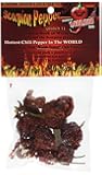 Dried Trinidad Scorpion Chili Pepper Pods - Hard to Find Limited Edition of the Hottest Pepper in the World 1,400,000 SHU (7.9gr-1/4oz) Super Hot and High Quality T Scorpion Pepper with an Amazing Test