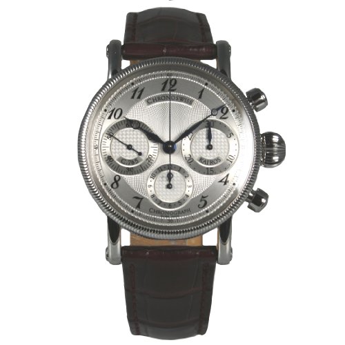 Herrenarmbanduhr Chronoswiss Kairos Automatik Chronograph CH 7523 K silber rotbraun
