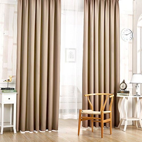 Curtains Decorative, Blackout Thermal Grommet Foam Lined Solid Window Curtain Treatment Drape, Curtains for Living Room (Coffee)