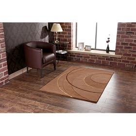 Silko Brown Curves Indian Hand Tufted Textured Large 100% Wool Rug 120cm x 170cm - Great Value Modern / Contemporary Cheap Rug from Rugs2You
