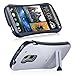 HTC One Max / T6 Stand Case, GreatShield Guardian Hybrid Snap On Case Back Cover with Kickstand for HTC One Max / T6 (White/Blue)