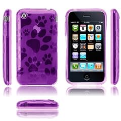 Silikon H�lle Gel Case Tasche Cover f�r das Apple iPhone 3G/3GS inkl. Folie Doggy Purple