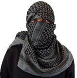 Zephyr Sports Shemagh Tactical Desert Scarf - Grey / Black