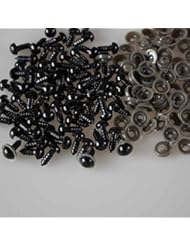 Toy: 50pcs Black Plastic Safety Eyes for Teddy Bear/dolls/toy Animal/felting,6-20mm Choice of Size (9mm) - BTH