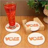 Tennessee Volunteers Four Pack Absorbent Coasters with Wooden Holder