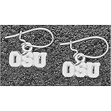 LogoArt Ohio State Buckeyes Sterling Silver Team Font 3/8 Dangle Earrings